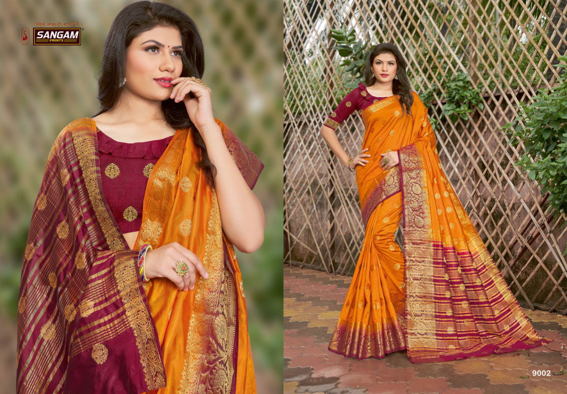 Sangam Malvika Latest Fancy Festive Wear Designer Rich Look Exclusive Silk saree collection